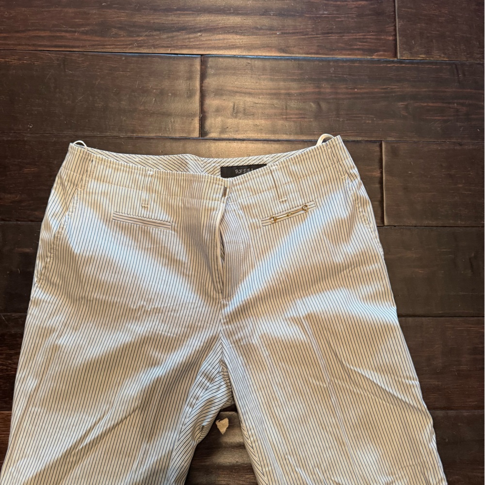 Gucci horsebit Beige and White Striped Trousers - Picture 3 of 5